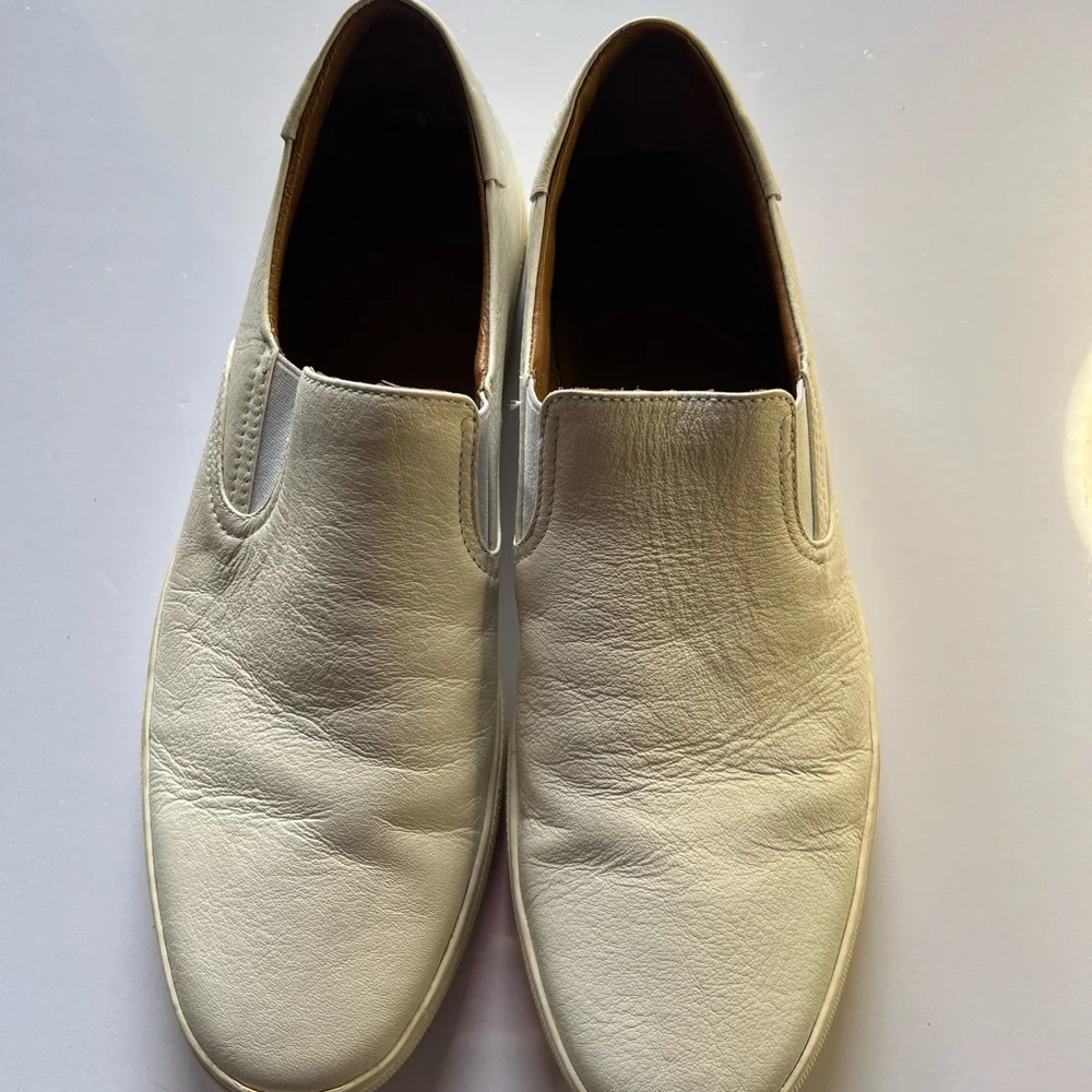 FRYE White Leather Slip-On Shoes‎
